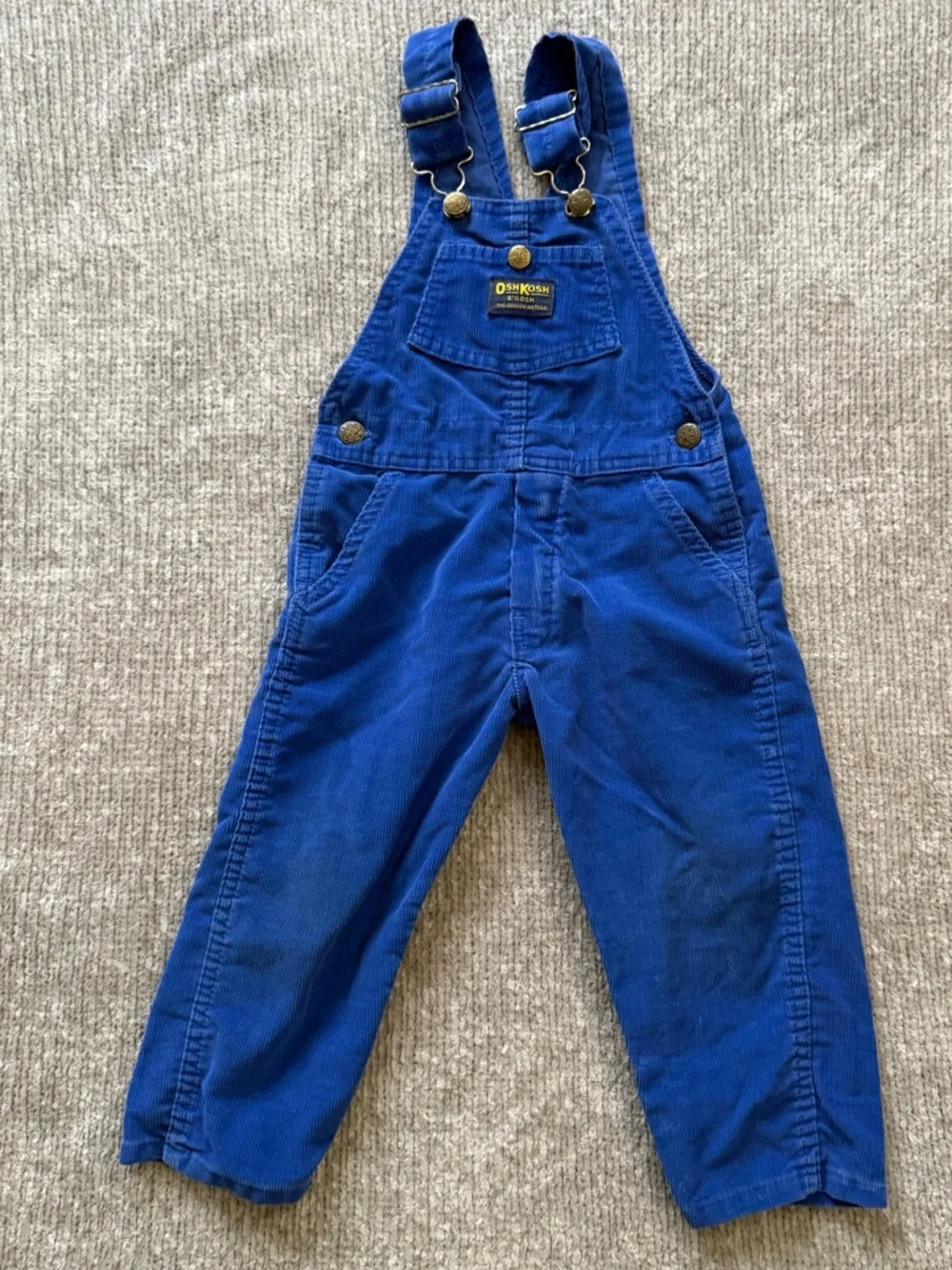 Vintage OshKosh Blue Corduroy Overalls 3T‎ Kids Classic Made in USA Vestbak